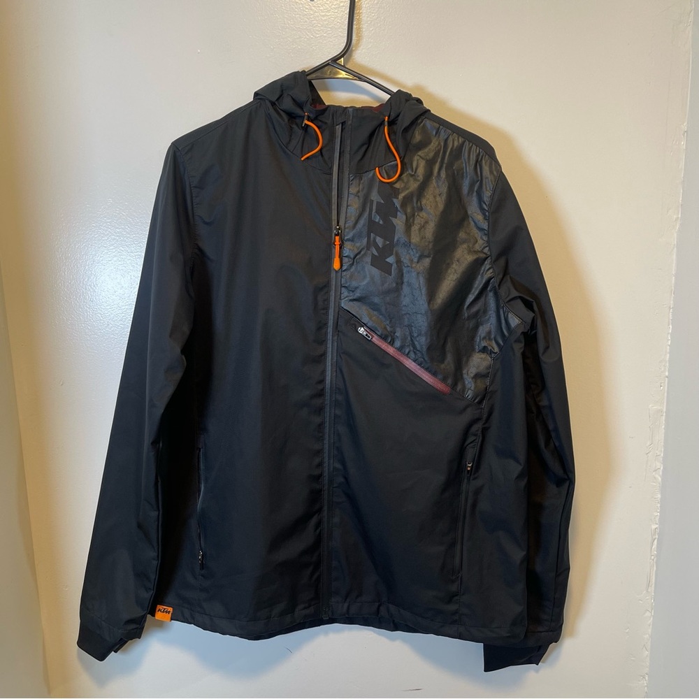 KTM pure jacket rain windbreaker coat full zip black women's size XL